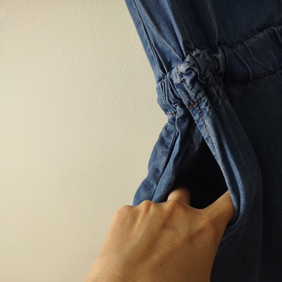 Black Label C'est Toi Tencel Denim Romper, Size Large - Picture 5 of 7